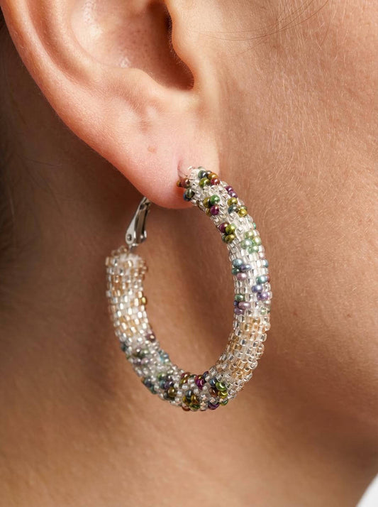 Winter Moon Hoop Earrings