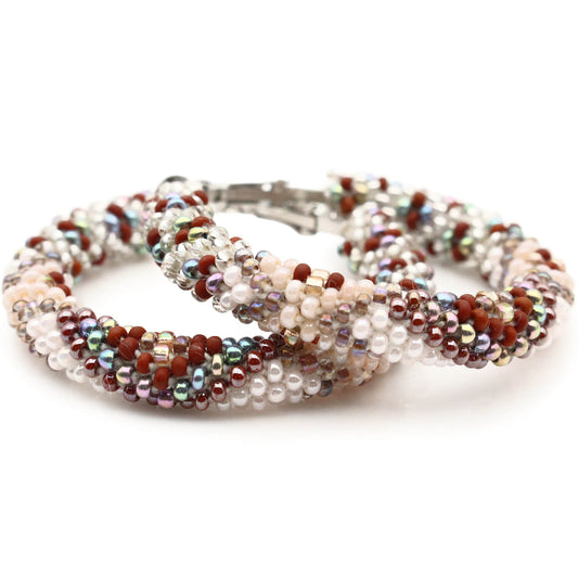 Snowlight on Rust Hoop Earrings