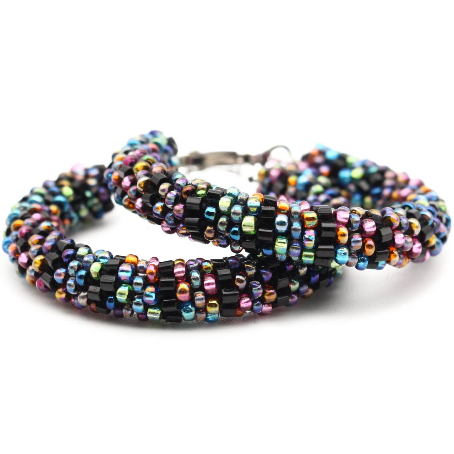 Titanium Quartz Hoop Earrings