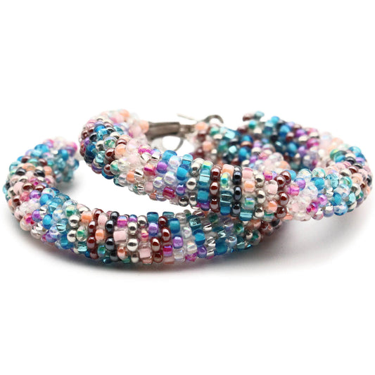 Bright Winter Scarf Hoop Earrings