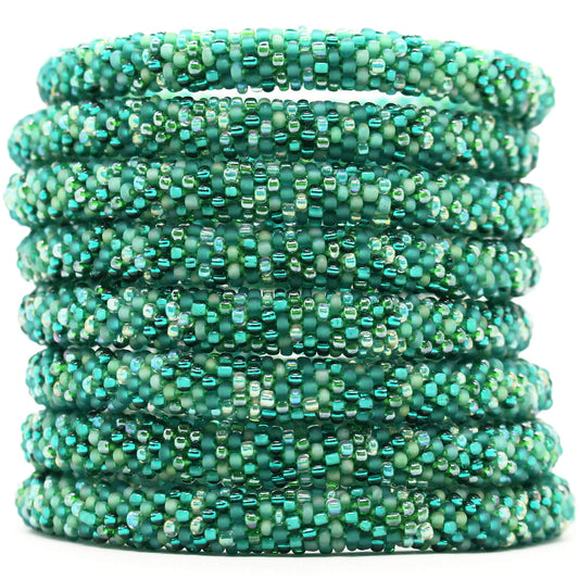 Matte Meets Gleaming Green Confetti