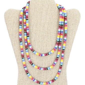 Mexican Textiles 63" Triple-Wrapper Necklace