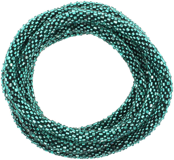 Emerald Semisolid 63" Triple-Wrapper Necklace - LOTUS SKY Nepal Bracelets