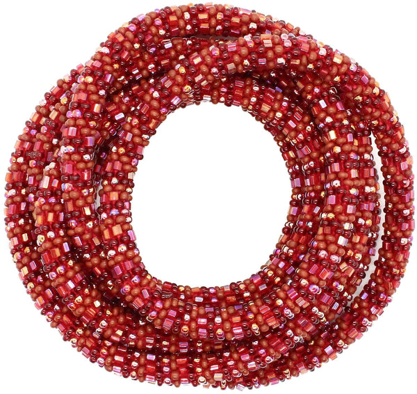 Garnets & Rubies Semisolid 63" Triple-Wrapper Necklace - LOTUS SKY Nepal Bracelets