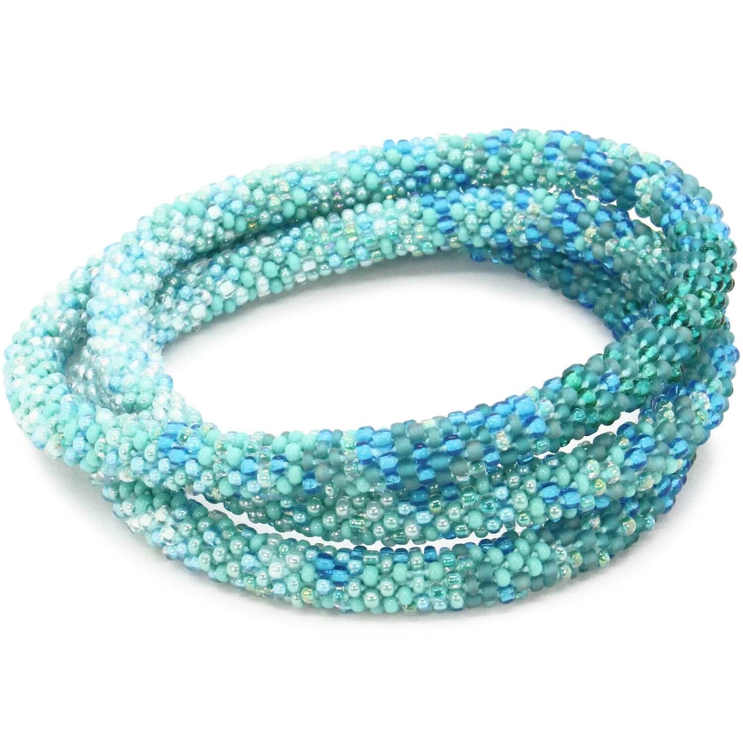 Mermaid Scales Teal Ombré 28" Single-Layer Necklace