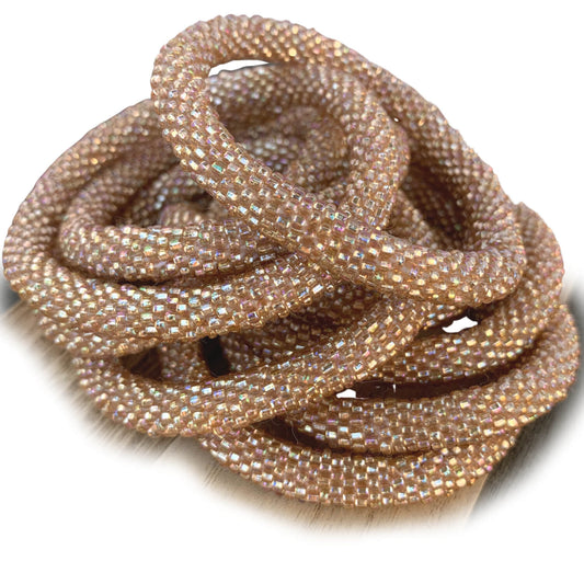 Metallic Cream More Bead Bangle - LOTUS SKY Nepal Bracelets