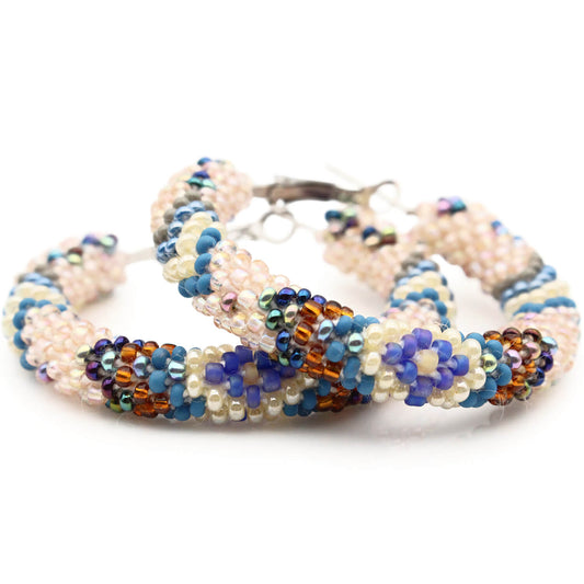 Threaded Compass Hoop Earrings