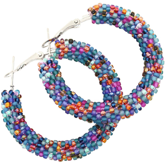 Retro Confetti Hoop Earrings