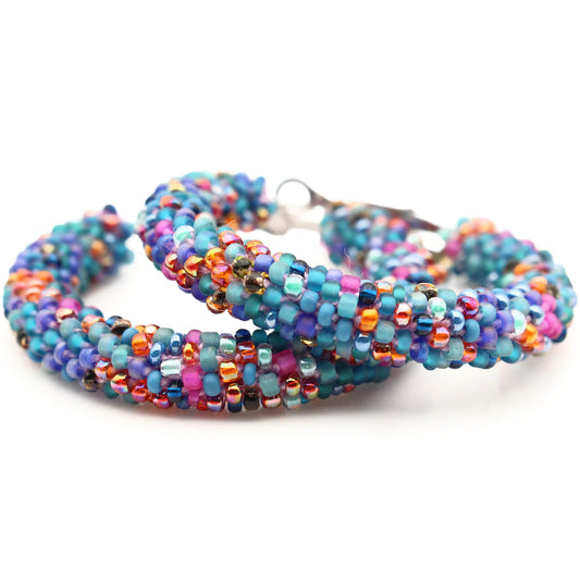 Retro Confetti Hoop Earrings