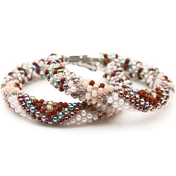 Snowlight on Rust Hoop Earrings
