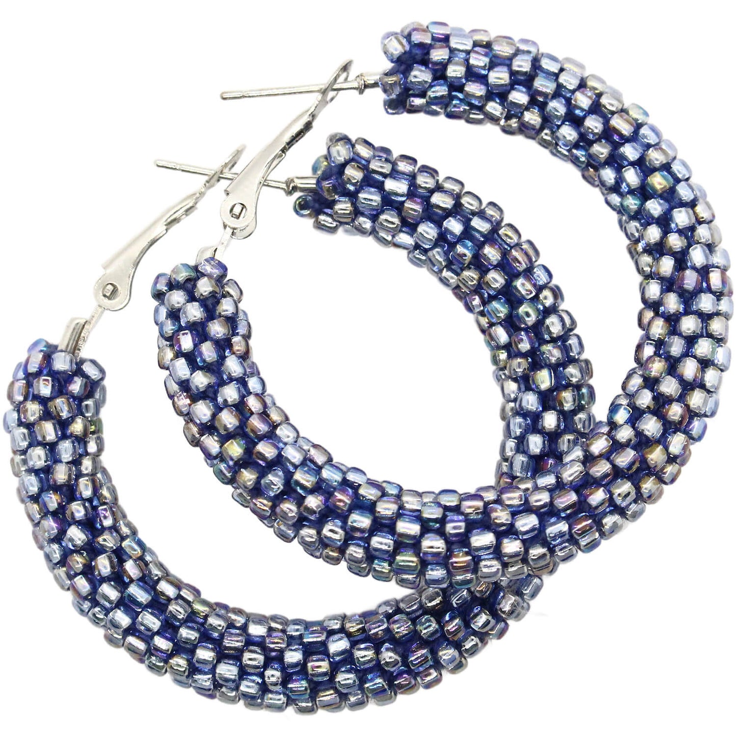 Slate Blue Hoop Earrings