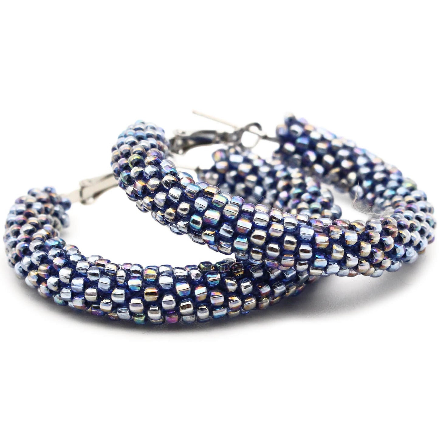 Slate Blue Hoop Earrings