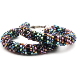 Titanium Quartz Hoop Earrings