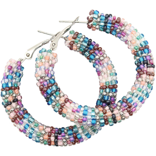 Bright Winter Scarf Hoop Earrings