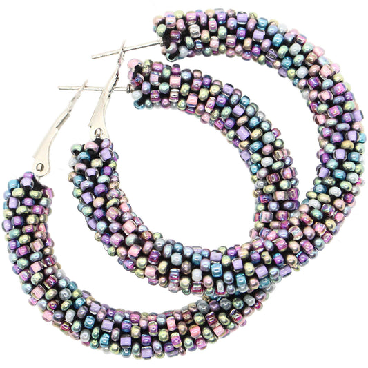 Chrome Aurora Hoop Earrings