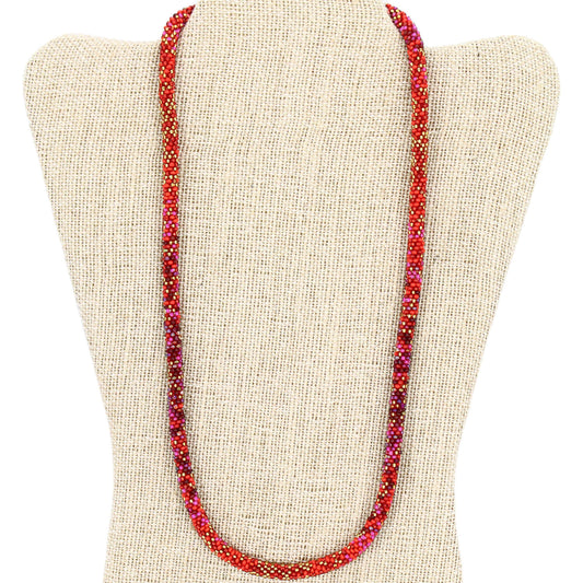 Mermaid Scales Red 24" Single-Layer Necklace