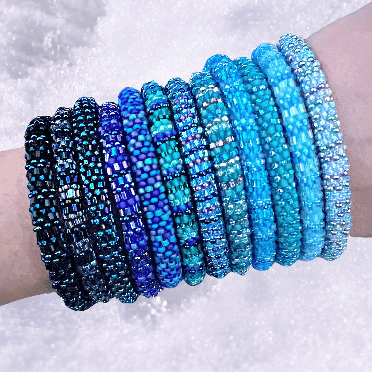 Celestial "Kaleidoscope of Blues" Semisolid Grab Bag - 6 bracelet sets!