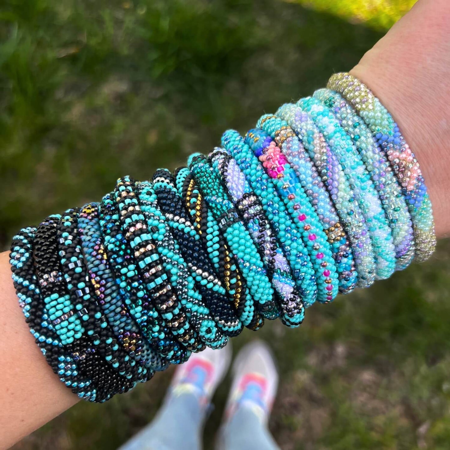 Emerald, Teal, Seafoam Grab Bag - 6 bracelet sets!