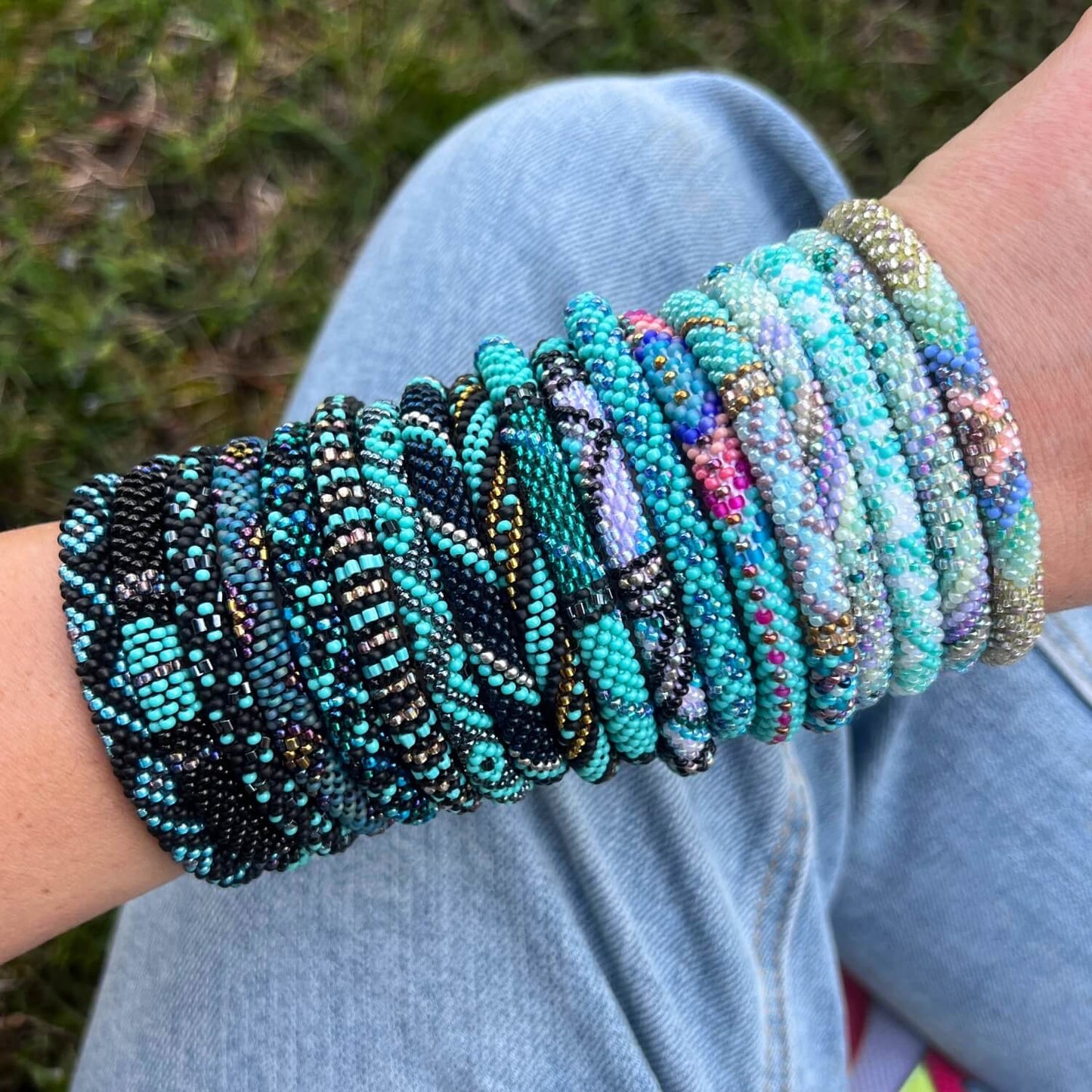 Emerald, Teal, Seafoam Grab Bag - 6 bracelet sets!