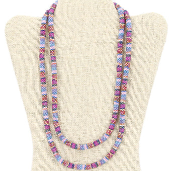 Autumn Jewel Textile 44" "Bolo Tie" Necklace