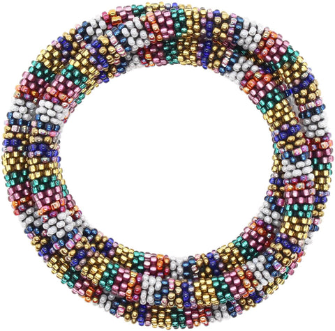Bejeweled Ombré (5 Pack) - Nepal Glass Bead Bracelets Handmade
