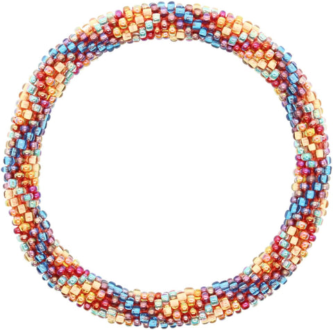 Autumn Color Explosion Ombré (5 Pack) - Handcrafted Glass Bead Nepal Bracelets