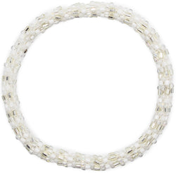Classic White "Slender Stacker" Bracelet - LARGE ONLY! - LOTUS SKY Nepal Bracelets