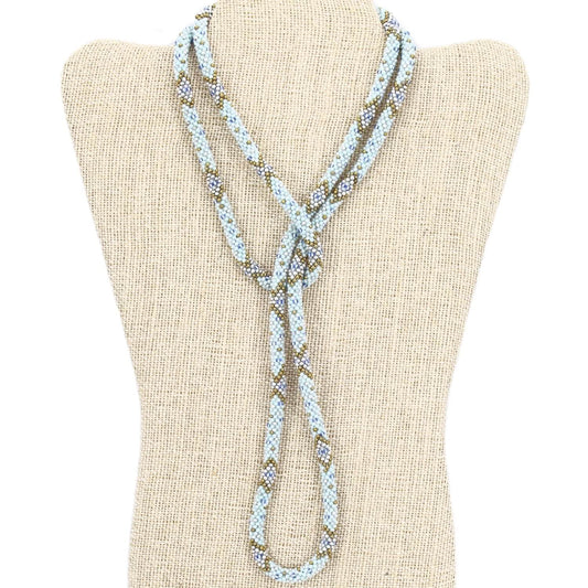 Crystal Shimmery Worlds 44" "Bolo Tie" Necklace