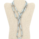 Crystal Shimmery Worlds 44" "Bolo Tie" Necklace