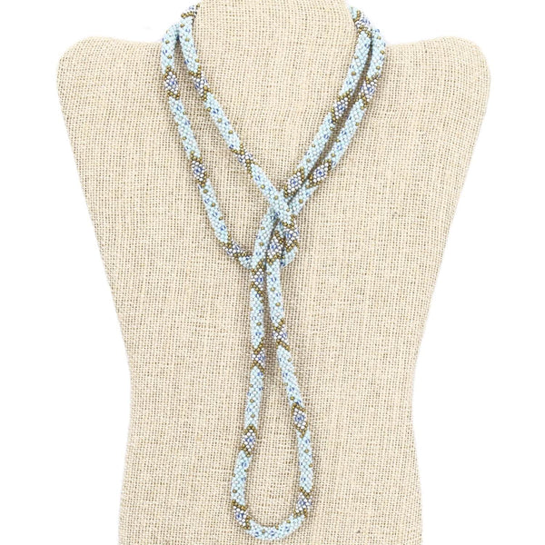 Crystal Shimmery Worlds 44" "Bolo Tie" Necklace