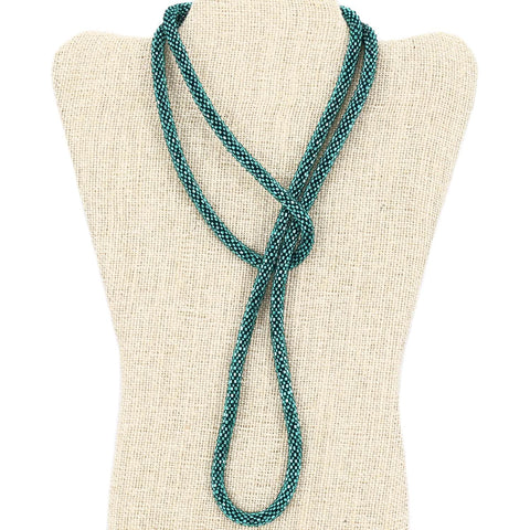 Emerald Semisolid 44" "Bolo Tie" Necklace