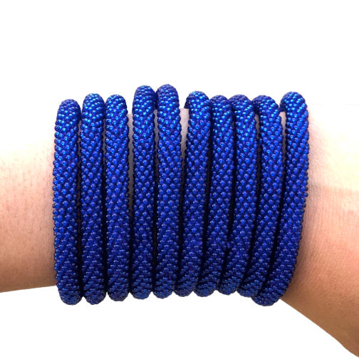 Glassy Royal Blue Solid - LOTUS SKY Nepal Bracelets