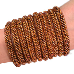 Gleaming Ochre Solid - LOTUS SKY Nepal Bracelets