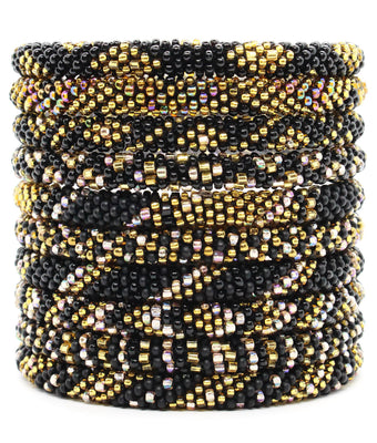 Luxe Gold/Black 10-Bracelet Stack