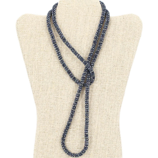 Gunmetal Semisolid 44" "Bolo Tie" Necklace