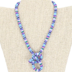 Hydrographic Textile 24" Single-Layer Necklace - LOTUS SKY Nepal Bracelets