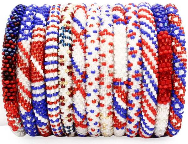 Patriotic Polka Dots - LOTUS SKY Nepal Bracelets