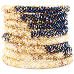 Navy Khaki Ombré 2 - LOTUS SKY Nepal Bracelets