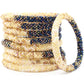 Navy Khaki Ombré 2 - LOTUS SKY Nepal Bracelets