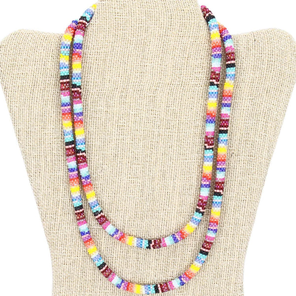 Mexican Textiles 42" Double Wrapper Necklace - LOTUS SKY Nepal Bracelets
