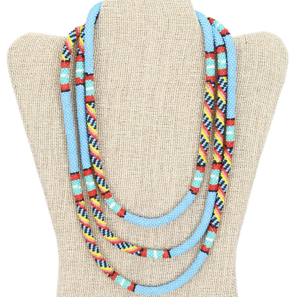Meracanda 63" Triple Wrapper Necklace - LOTUS SKY Nepal Bracelets