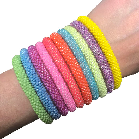 Assorted Bright Tropical SOLIDS Grab Bag - LOTUS SKY Nepal Bracelets