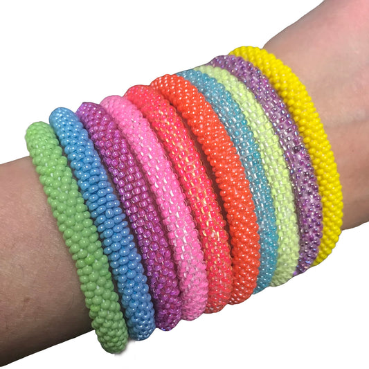 Assorted Bright Tropical SOLIDS Grab Bag - LOTUS SKY Nepal Bracelets