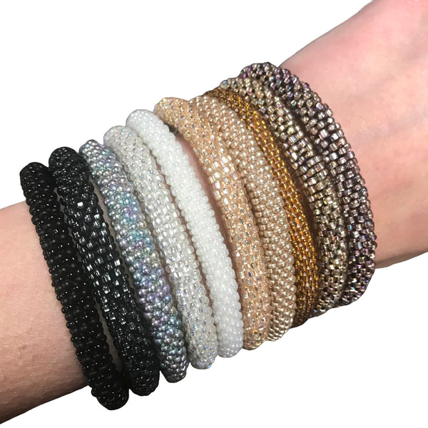 Assorted Metallic/Neutral SOLIDS Grab Bag - LOTUS SKY Nepal Bracelets