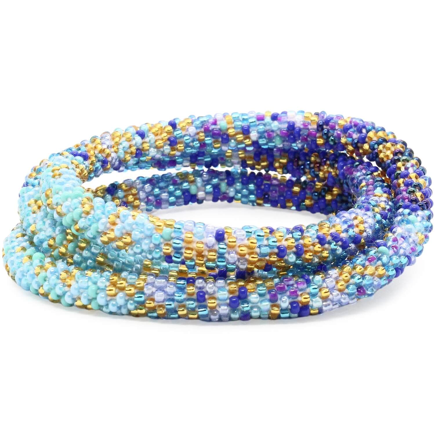 Mermaid Scales Blue 24" Single-Layer Necklace - LOTUS SKY Nepal Bracelets