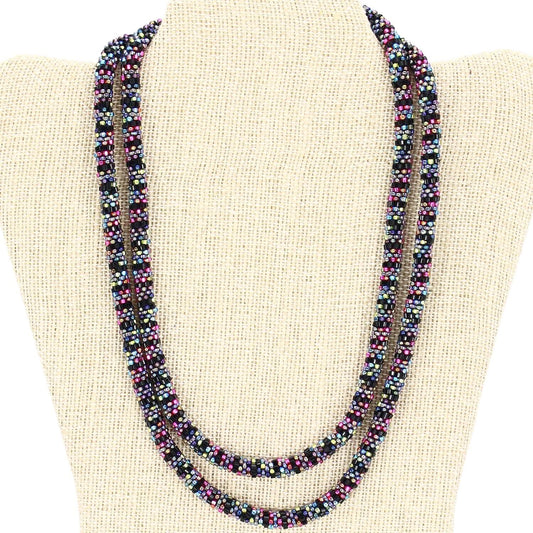 Titanium Quartz Double-Wrapper 42" Necklace - LOTUS SKY Nepal Bracelets