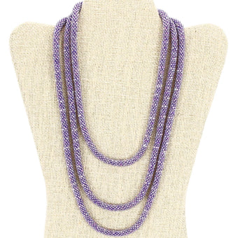 Dark Orchid Semisolid 63" Triple-Wrapper Necklace
