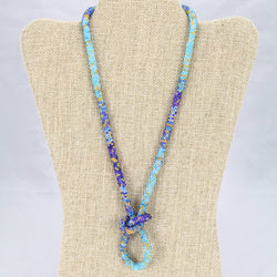 Mermaid Scales Blue - 28" "More Length" Single-Layer Necklace