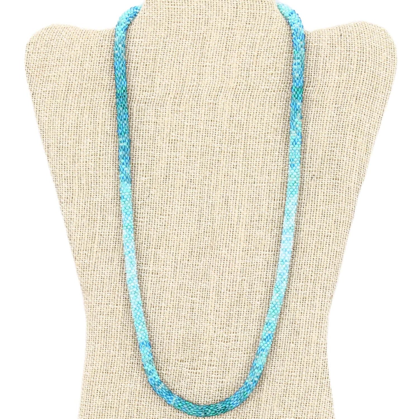 Mermaid Scales Teal Ombré 28" Single-Layer Necklace