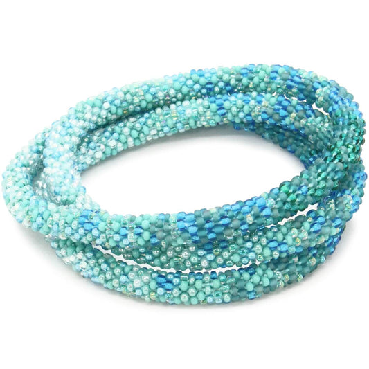 Mermaid Scales Teal Ombré 24" Single-Layer Necklace